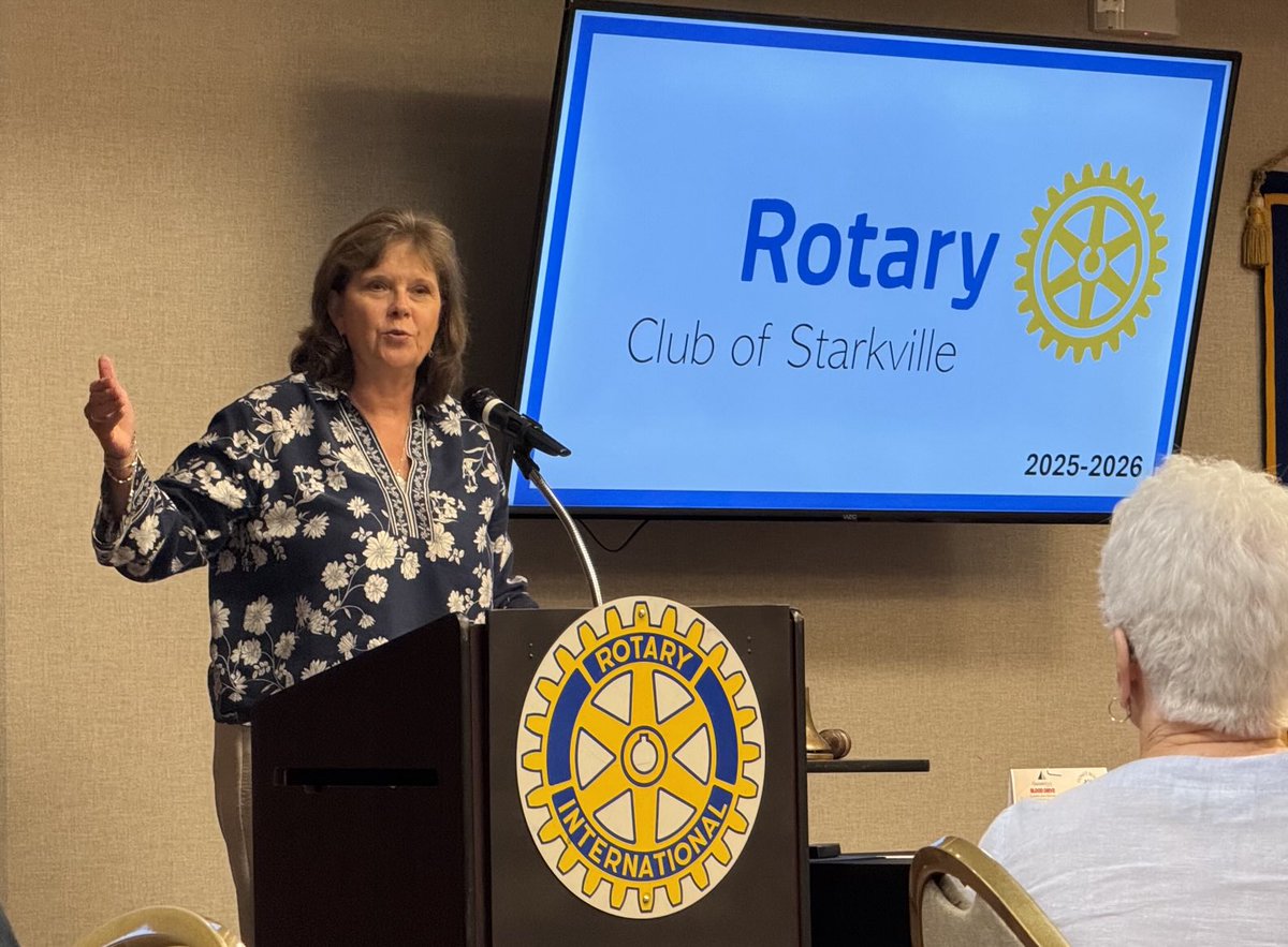 sidsalter's tweet image. Mississippi State University Dean of the College of Continuing and Professional Studies Susan Seal officially took office as President of the Starkville Rotary Club. She outlined her goals for the club and shared her philosophy for service. She is a native of Neshoba County.