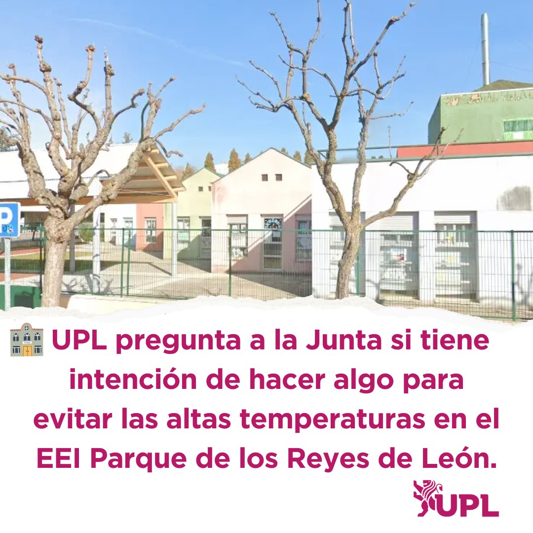 UPLeones's tweet image. 🥵 UPL pregunta a la Junta si tiene intención de hacer algo para evitar las altas temperaturas en el EEI Parque de los Reyes de León.

🪭 La institución autonómica instó a los docentes a que &quot;ventilasen las aulas&quot; como solución.

➕ℹ️ diariodeleon.es/leon/250712/20…