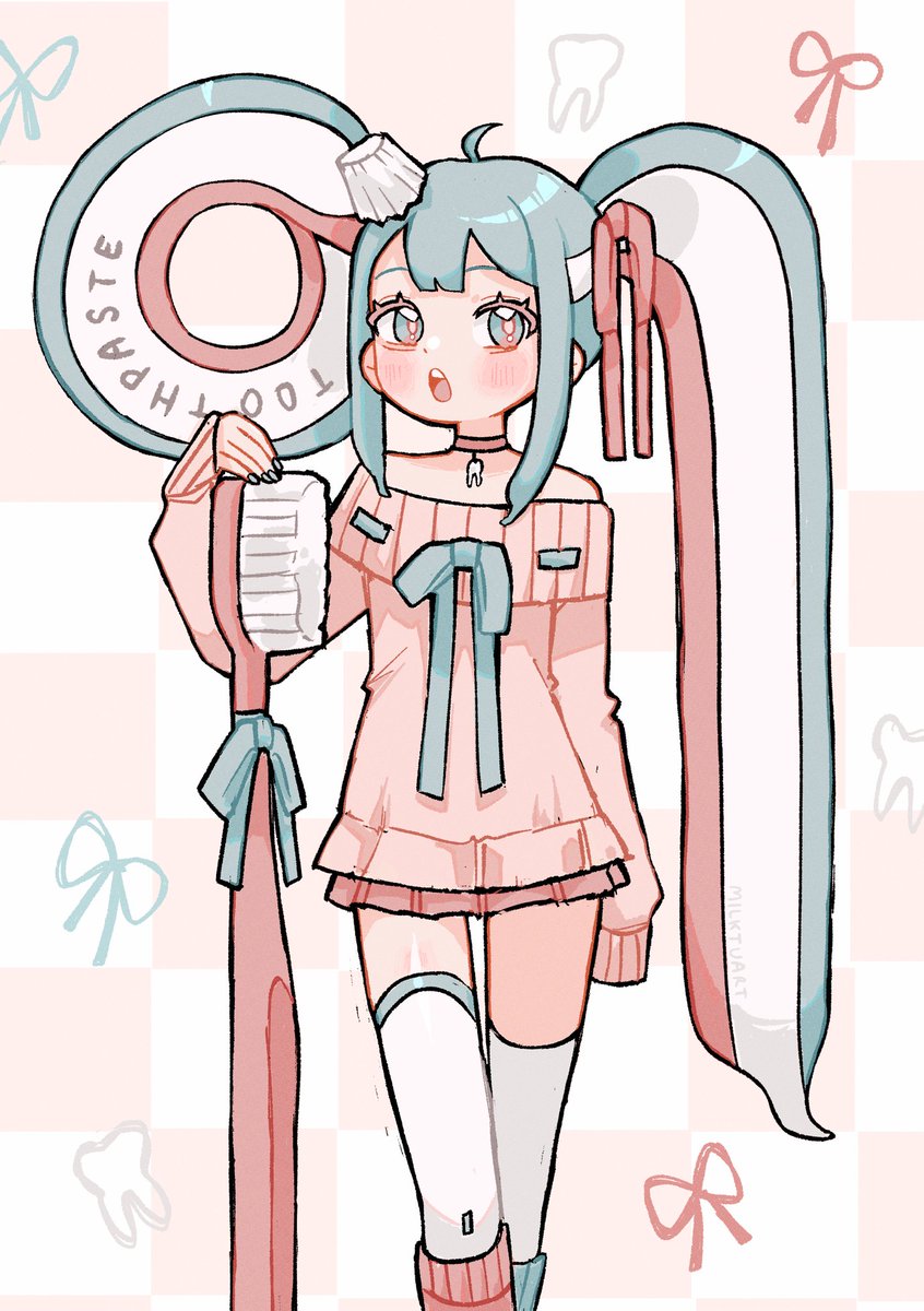 milktuart's tweet image. toothpaste miku 🎀🦷🪥 #初音ミク
