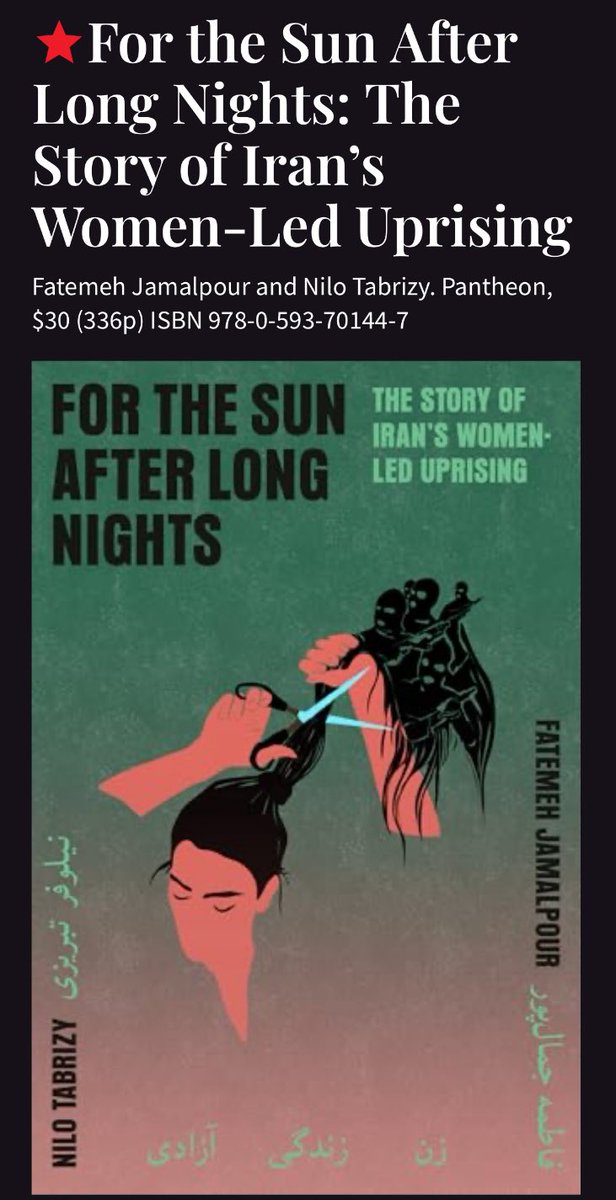 ntabrizy's tweet image. Our book FOR THE SUN AFTER LONG NIGHTS just got a starred review from @PublishersWkly
publishersweekly.com/9780593701447