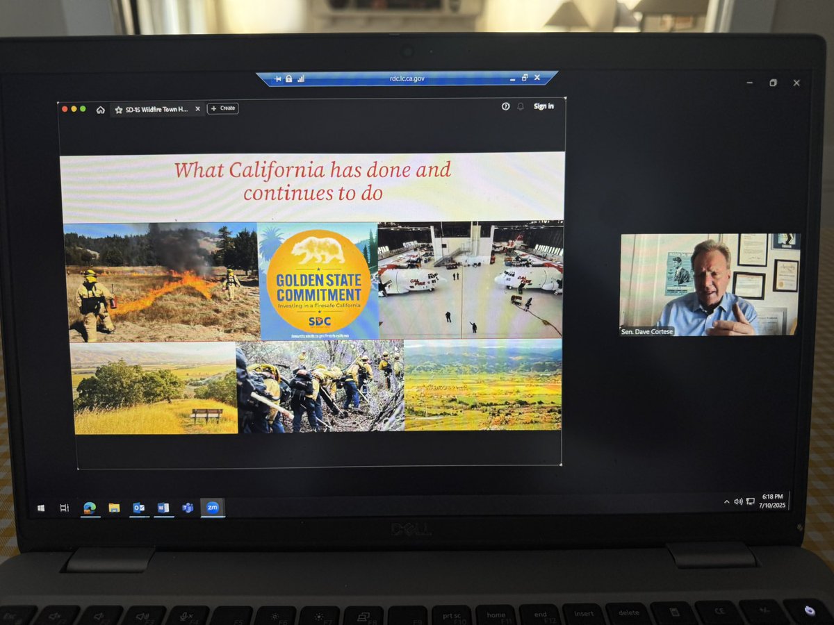 SenDaveCortese's tweet image. # WildfireTownhall We had a lively and informative Zoom town hall
on wildfire protection with @SCCgov residents, the @SCCFireSafe and other experts late last week!
Please take a moment to listen to this important information about what you can do to protect your property and…