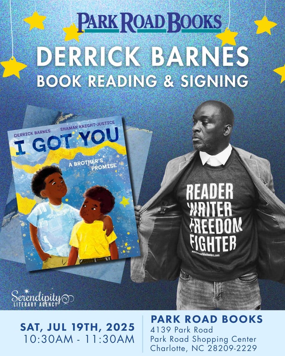 serendipitylit's tweet image. You’re invited to join #SerendipityLit author Derrick Barnes this Saturday, July 19th, at @ParkRoadBooks to celebrate the release of I GOT YOU!
Learn more here: parkroadbooks.com/event/2025-07-…
I GOT YOU releases this Tuesday, July 15th, from Nancy Paulsen Books (@penguinkids).