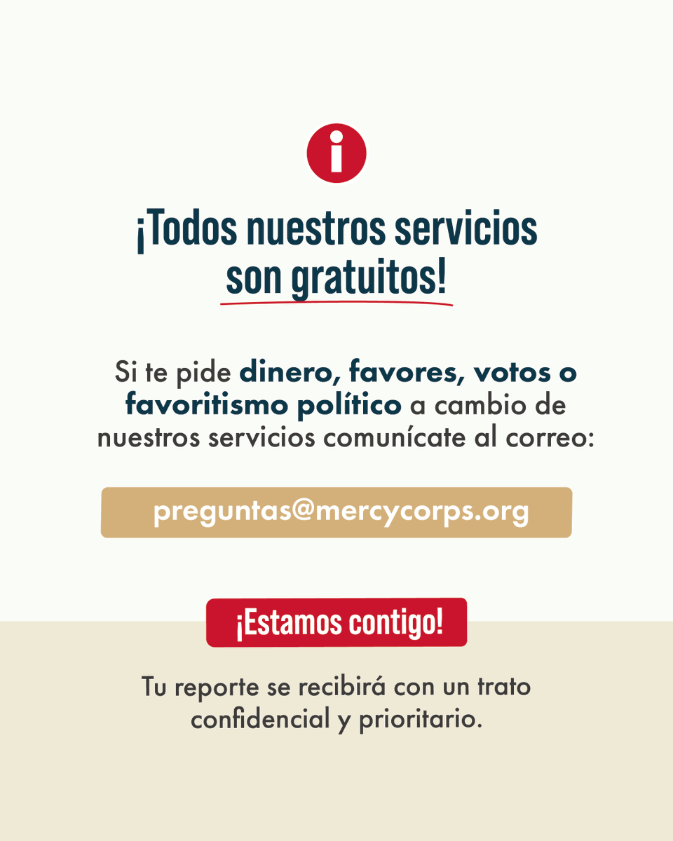 💡Somos una organización neutral e independiente, y no pertenecemos, apoyamos ni estamos asociados a ningún partido político, campaña electoral o figura pública

⚠️ Recuerda que todos nuestros servicios son gratuitos 

#ActuamosConIntegridad