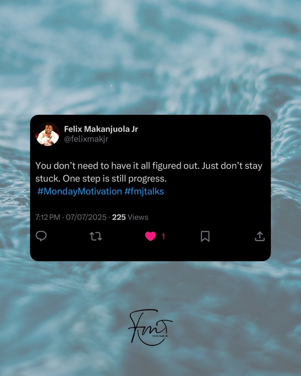 felixmakjr's tweet image. Stuck? Don’t freeze. Breathe. Move. Even a baby step is still forward.
.
.
.
.
 #motivationmonday #fmjtalks #felixmakjr #PersonalGrowth #mindsetmotivation