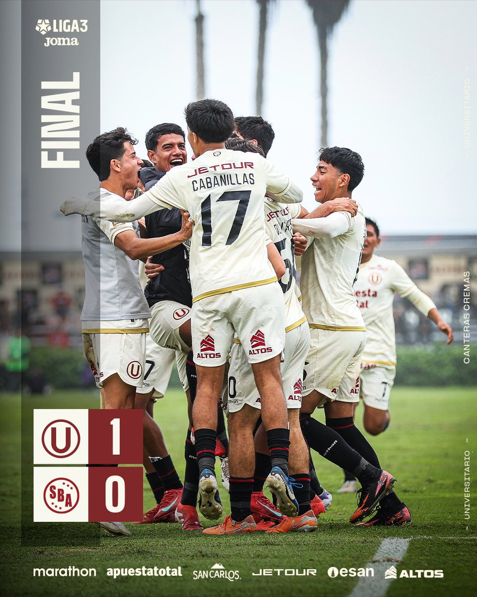 ⏱️ | 𝗙𝗜𝗡𝗔𝗟 𝗗𝗘𝗟 𝗣𝗔𝗥𝗧𝗜𝗗𝗢

⚽ Universitario B 1-0 Sport Boys

#Liga3 
#CanterasCremas