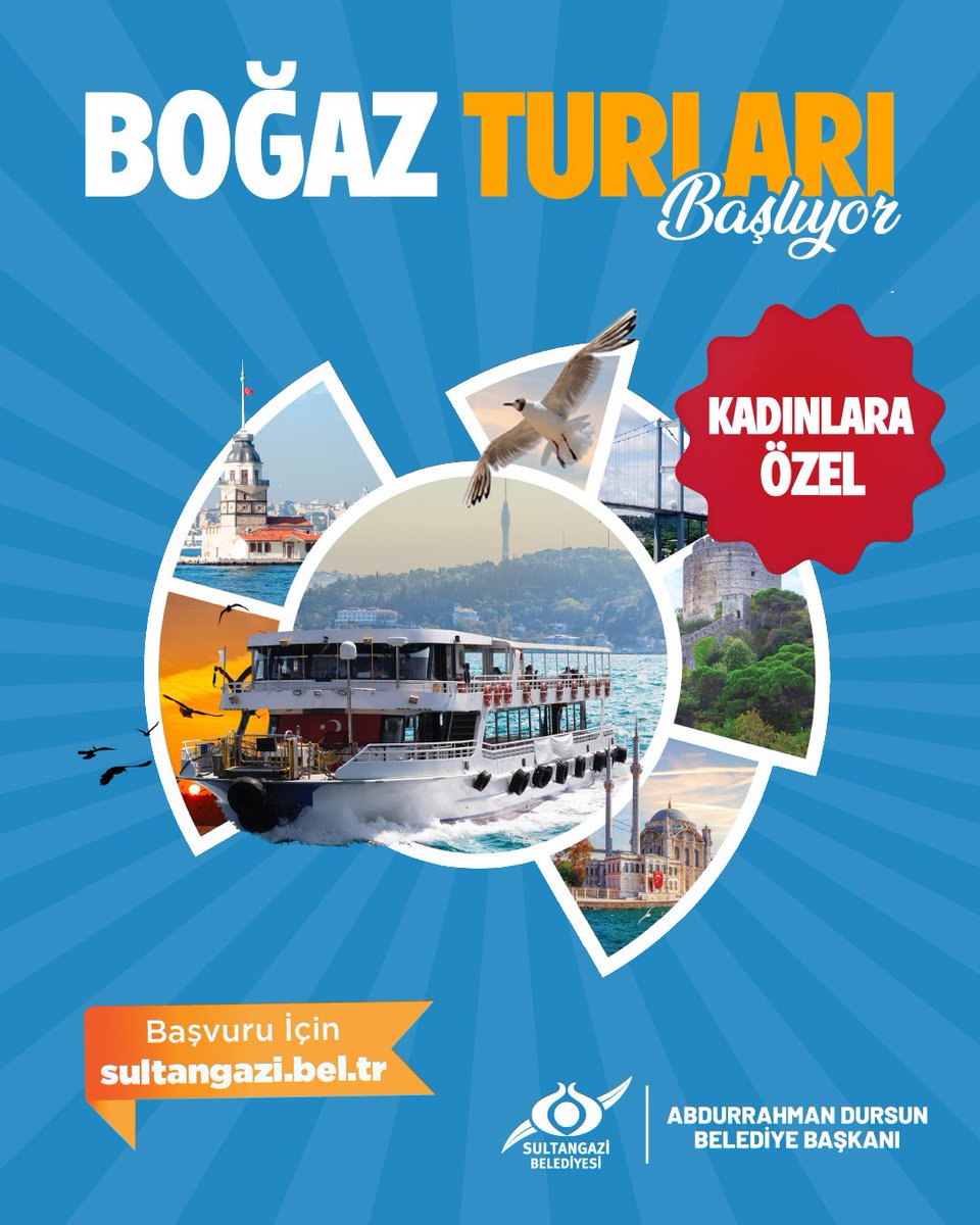 Kadınlara Özel Ücretsiz Boğaz Turları Başlıyor! 📣⛴️

İstanbul’un eşsiz güzelliklerini boğaz havasıyla birlikte keşfetmek isteyen tüm komşularımızı, başvuru için web sitemize bekliyoruz.

sultangazi.bel.tr 🖱️