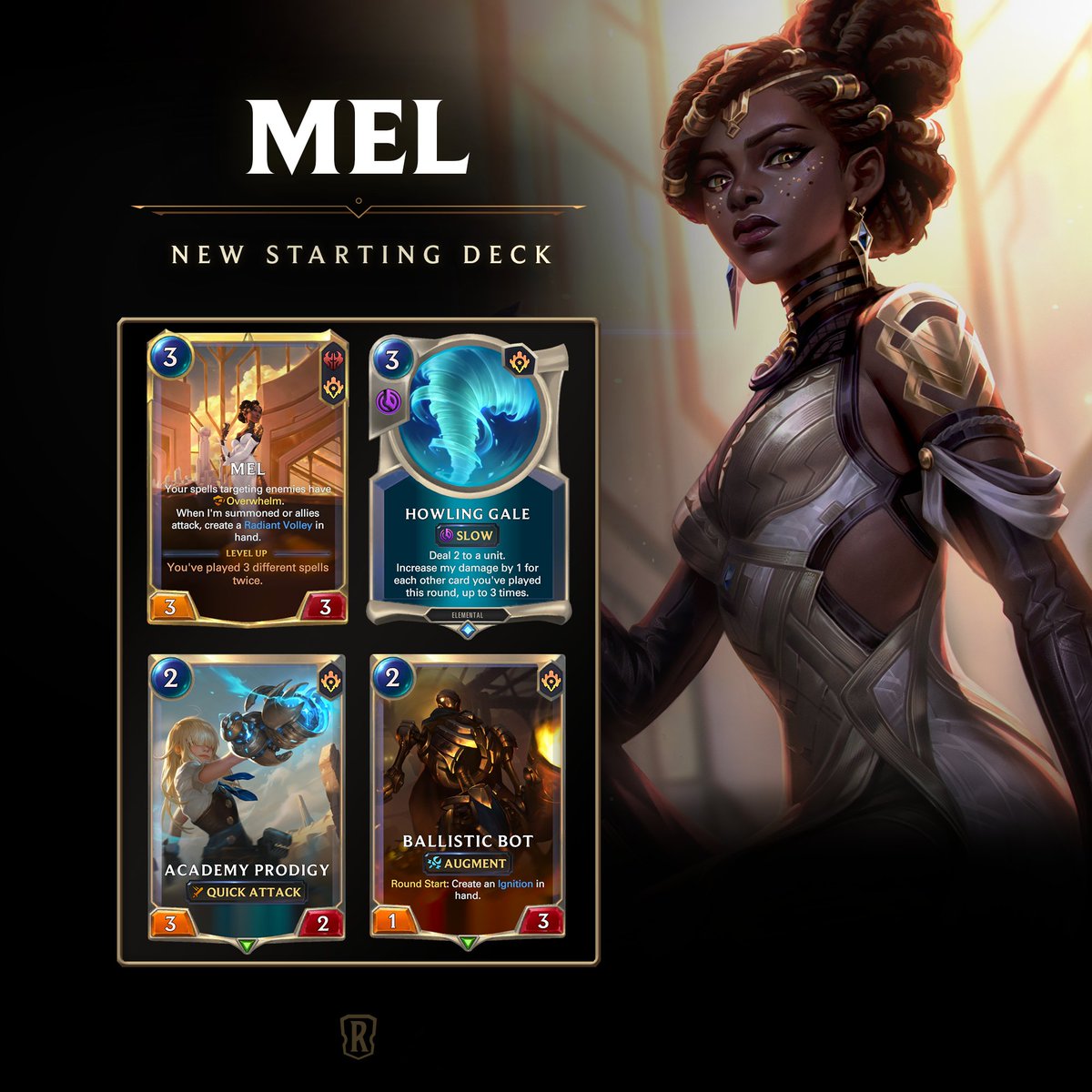 PlayRuneterra's tweet image. Perhaps it's time for the era of the Arcane. Mel joins Legends of Runeterra in Patch 6.7, Arcane Returns, live on July 16.