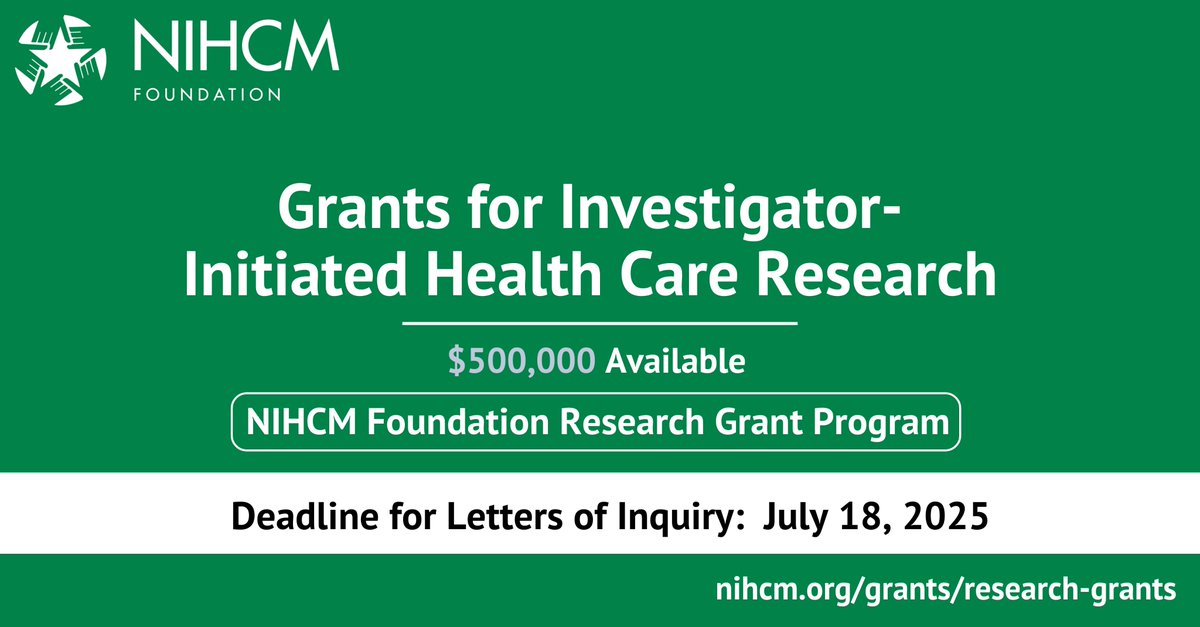 NIHCMfoundation's tweet image. Less than one week left to submit an application to the #NIHCM Research Grant Program. Deadline: July 18th, 2025 - 5 pm ET. Submit an application today! bit.ly/NIHCMres