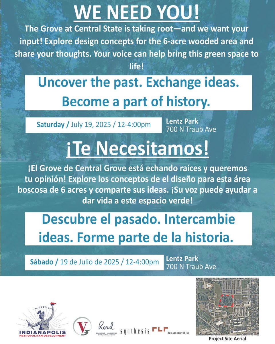 Mark your calendars! THIS SATURDAY, July 19 at Noon, Indy DMD will be at the Haughville Mini Expo to get your thoughts on the proposed Central State Grove design plans!