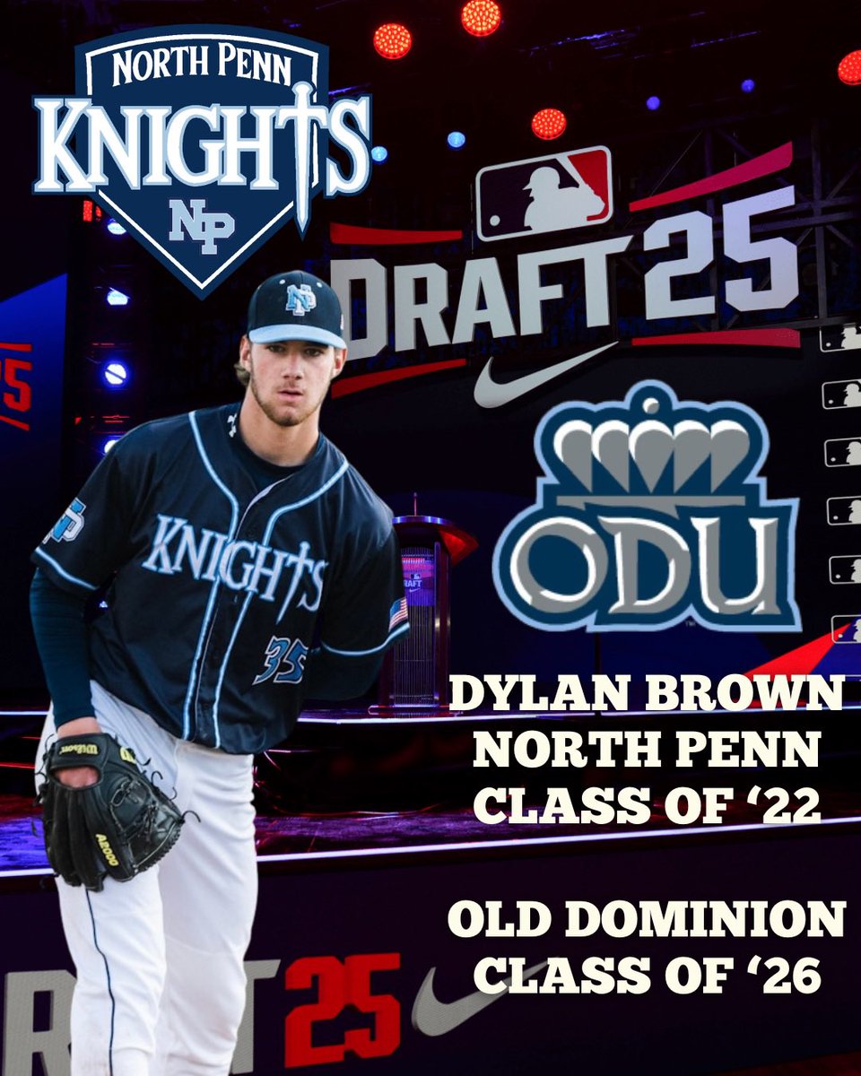 NPKnights's tweet image. Dylan Brown selected in the 8th round of Major League Baseball’s Amateur Draft! A proud day for the Brown family and the North Penn family!!! @ReporterSports @SOLsports