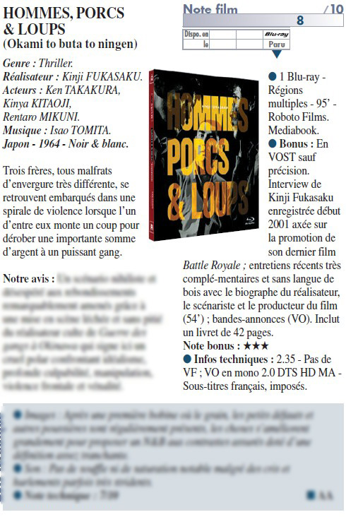 Roboto_films's tweet image. Un grand merci à @lesannéeslaser pour leur chronique de Hommes, porcs & loups (notre premier 8 chez eux !!) et de The Whale God.
À retrouver dans le numéro d'été !