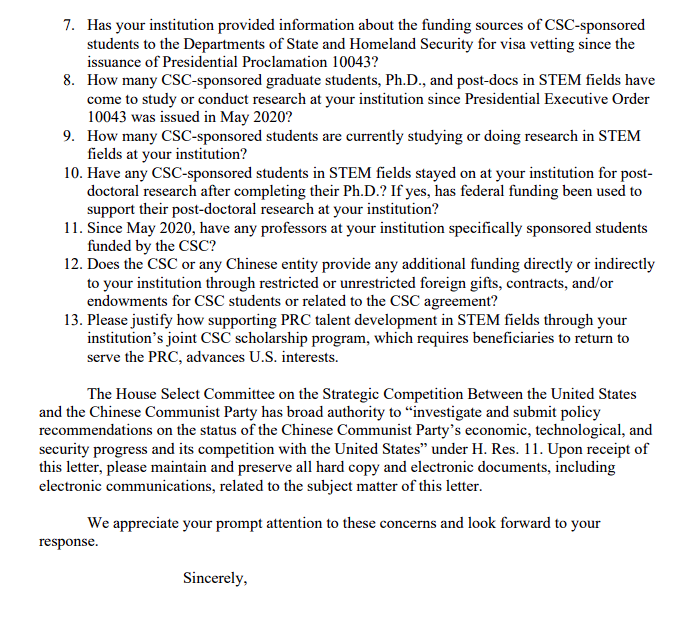 Major U.S. universities face further scrutiny over ties to Chinese government-funded scholarships amid rising espionage concerns. Programs like the China Scholarship Council (CSC) are tools of CCP influence, often used to silence dissent and monitor students abroad.

Below is a