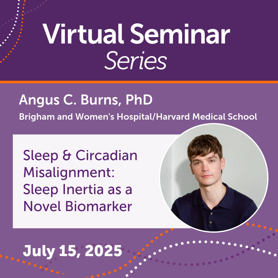 ResearchSleep's tweet image. ⏰ Don’t forget! The SRS Virtual Seminar with Dr. Angus C. Burns is tomorrow at 1 PM CT.
We’ll discuss sleep inertia as a biomarker of circadian misalignment and its connection to psychiatric disorders.
🧠 You won’t want to miss it!
🔗 ow.ly/VJNz50Wn938