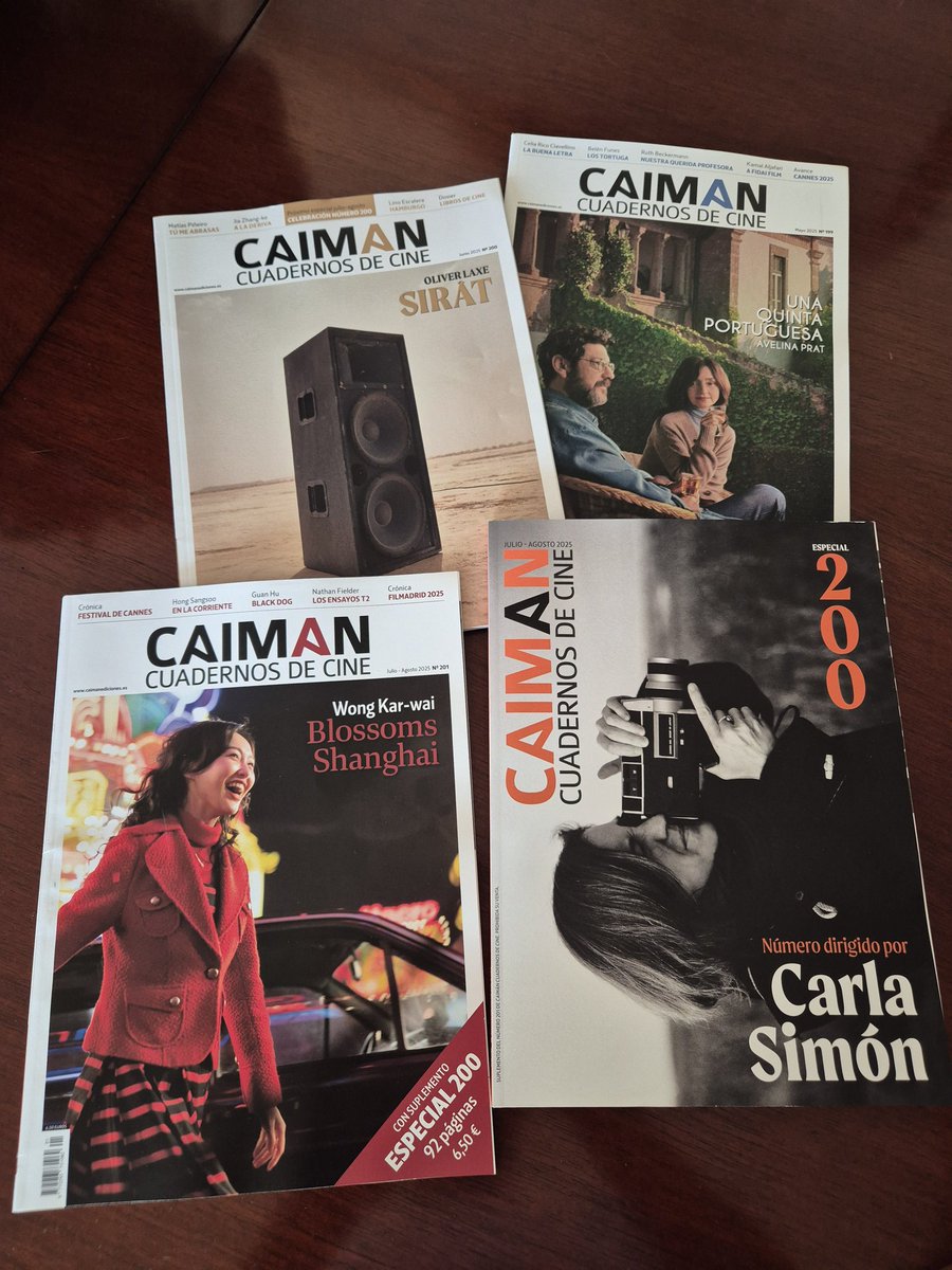 Diego Moldes (@diegomoldesgonz) on Twitter photo Verano <a href="/CaimanCDC/">Caimán CDC</a> especial núm. 200 ed. #CarlaSimón Los tres últimos números (que en realidad son cuatro) muy clarificadores del momento de la cinefilia española en 2025. Verano <a href="/CaimanCDC/">Caimán CDC</a> especial núm. 200 ed. #CarlaSimón Los tres últimos números (que en realidad son cuatro) muy clarificadores del momento de la cinefilia española en 2025.