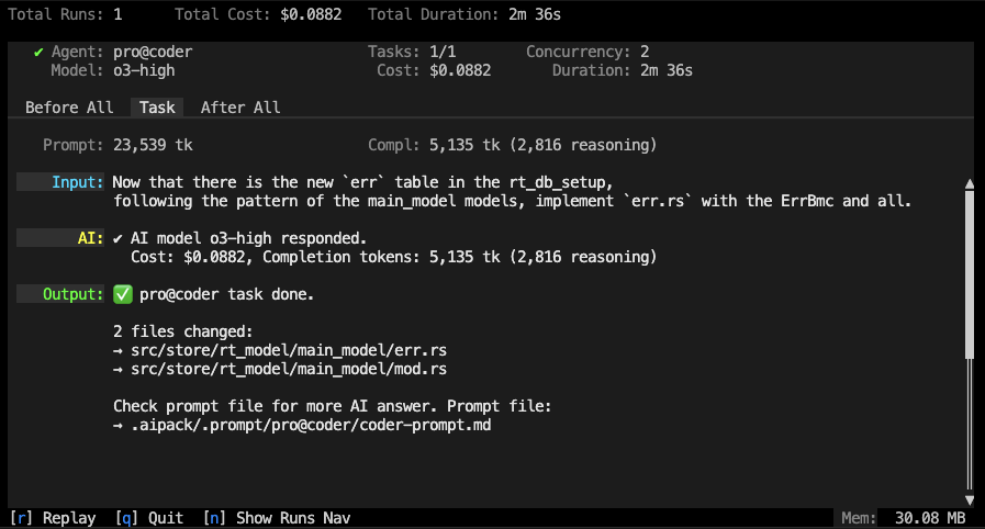 jeremychone's tweet image. Using #AIPACK pro@coder to code AIPACK
New TUI in the building ...
(AIPACK is now about 35k loc, but context control makes all the difference)
#ProductionAI #ProductionCoding #BuiltInRust #rustlang