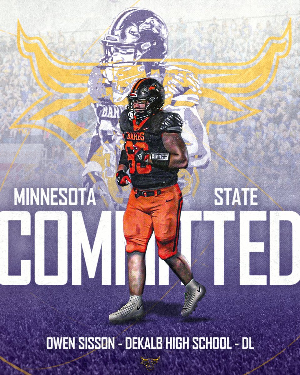 OwenSisson's tweet image. #AGTG 🟣COMMITED🟡
Thank you all for everything!! @dekalb_football @MinnStFootball @CoachSchneeman @CoachHartig @Todd_Taylor28 @CoachSchlichte @CoachHevel50 @CoachCollicott @PrepRedzoneIL @sixstarfootball
