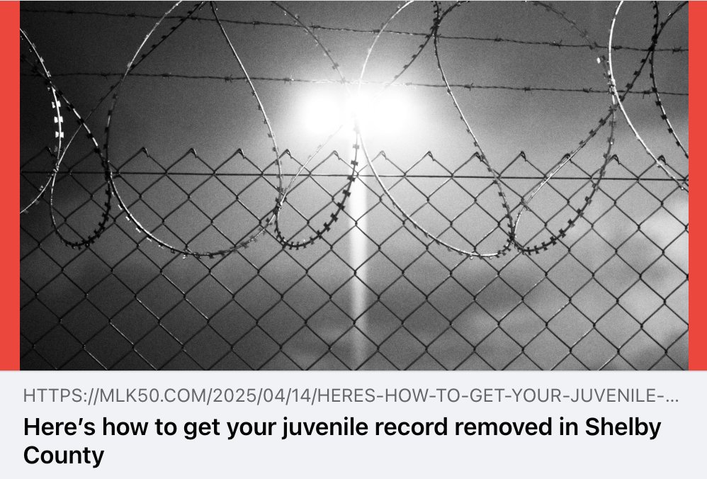 If you or someone you know has a juvenile record, you might be eligible for expungement! Use this guide to determine whether you're eligible, and learn the next steps to start the expungement process.

mlk50.com/2025/04/14/her…