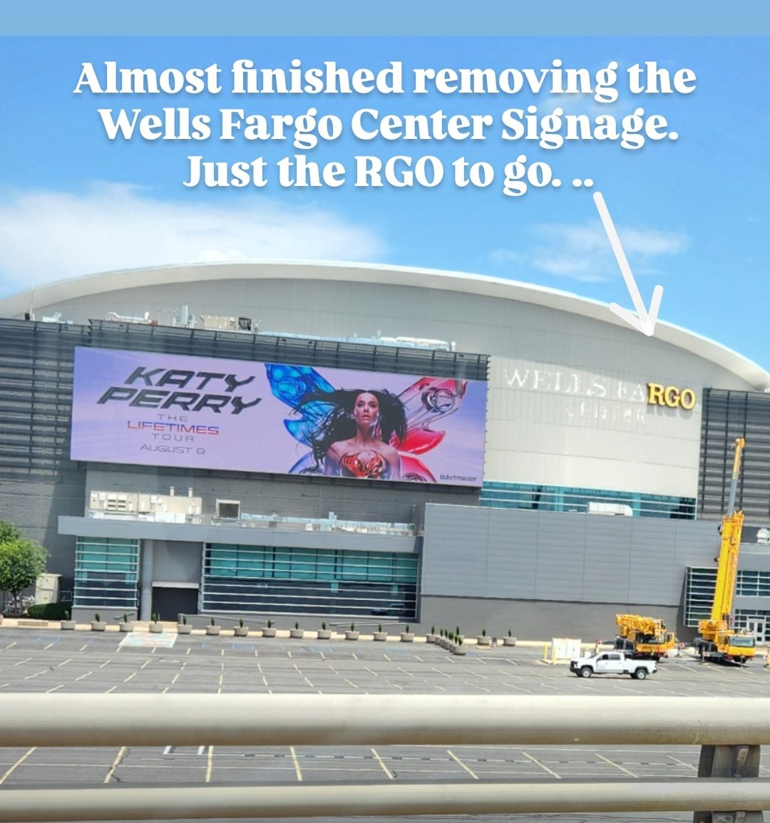 Today's signage update on <a href="/WellsFargoCtr/">Wells Fargo Center</a>.