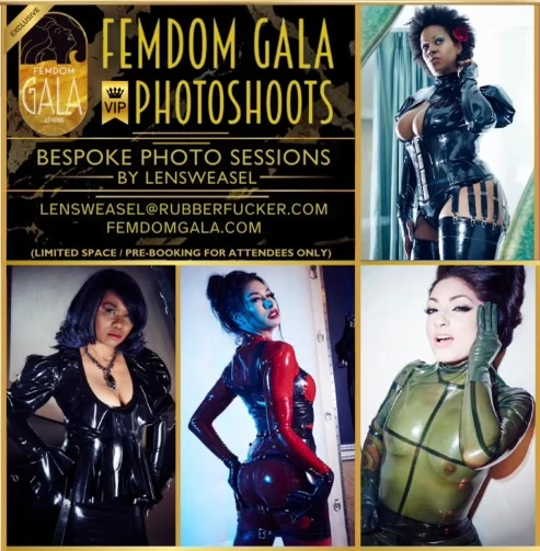 Capturing power, elegance, and the undeniable presence of FemDom excellence.
We are proud to announce LensWeasel as the official photographer for FemDom Gala 2024. Known for his exquisite ability to frame dominance in its most striking form, he will be offering private
