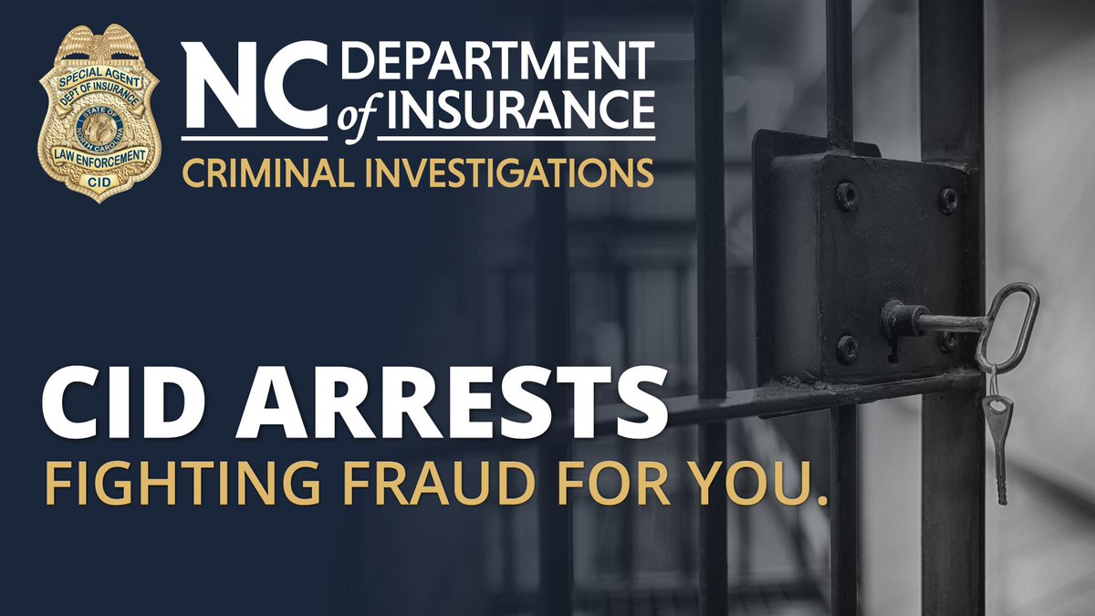 🚨FIGHTING FRAUD FOR YOU🚨

Our Special Agents' recent arrests include:
1️⃣ Zionna Monae Reid
2️⃣ William James Grier
3️⃣ Nicholas McArthur Bennett

Our team is committed to protecting consumers. Learn more and report fraud at ncdoi.gov/fraud-control