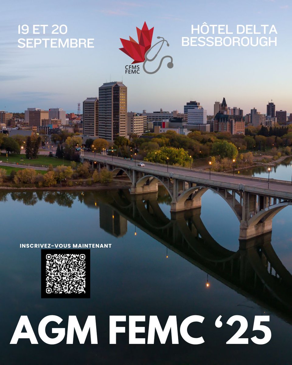 Canadian Medical Students (@cfmsfemc) on Twitter photo 📣 AGM 2025 will be held at Delta Bessborough | se tiendra à l’hôtel Delta Bessborough
🏨 Discount at Delta Downtown | rabais à Delta Downtown
🔗 Info + inscription : cfms.org/meetings/agm-2…
Réservez tôt! 📣 AGM 2025 will be held at Delta Bessborough | se tiendra à l’hôtel Delta Bessborough
🏨 Discount at Delta Downtown | rabais à Delta Downtown
🔗 Info + inscription : cfms.org/meetings/agm-2…
Réservez tôt!