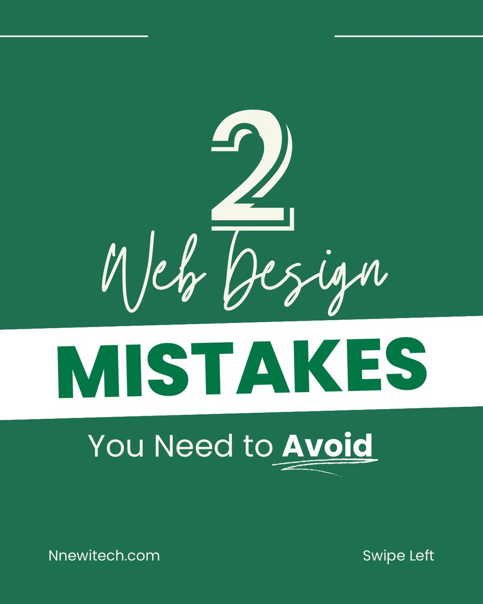 nnewitech's tweet image. Web Developers, Avoid These Mistakes! 

Here are 2 web design mistakes that can ruin user experience ,and cost you credibility.

Swipe left to stay sharp and keep your work clean, functional, and user-focused.

#WebDevTips #WebDesignMistakes #FrontendDev #UIUX #WebDeveloperLife