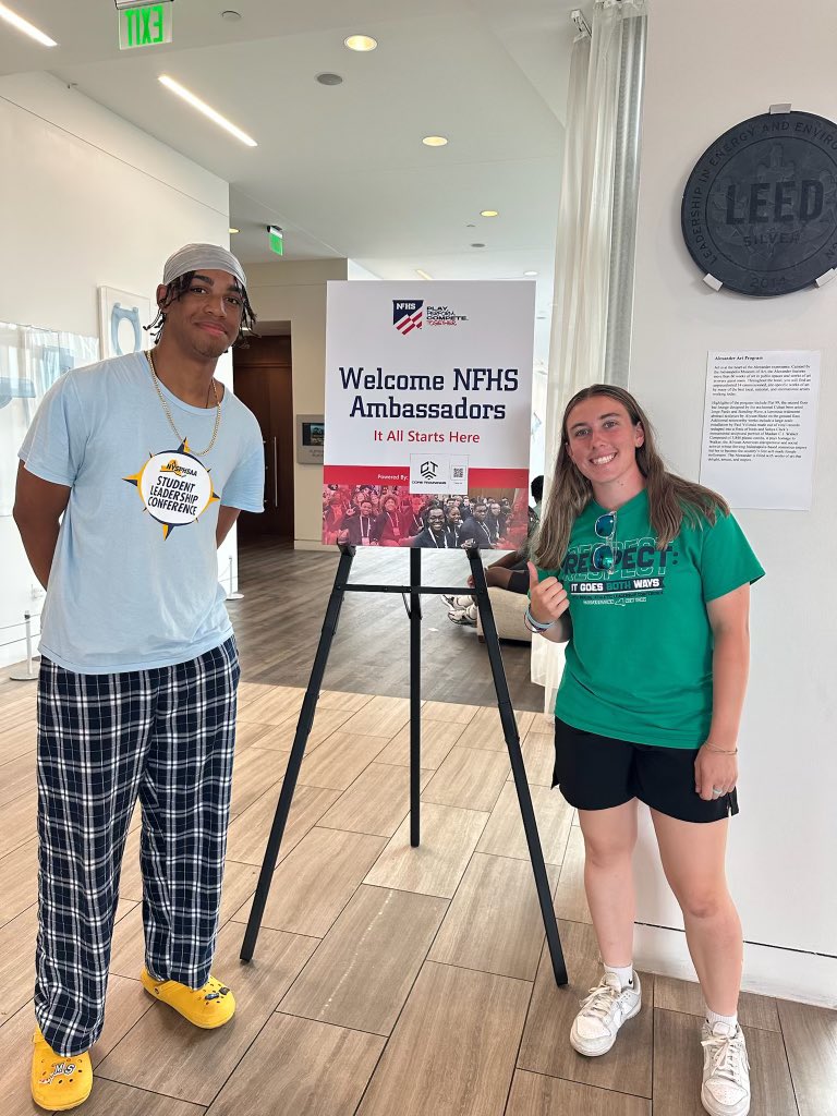 NYSPHSAA's tweet image. NYSPHSAA SAAC at the @NFHS_Org NSLC!
Our 2025-26 leaders Michael Silva (Section IX) and Sarah Domin (Section III) have landed in Indianapolis for the week as they learn more about leadership and meeting other student from across the country during the National Student Leadership…