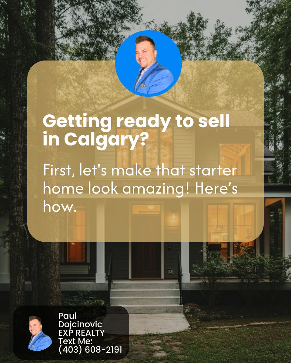 iSellCalgary's tweet photo. Ready to move up in Calgary's market? 🎯 First step: Make that starter home pop! 💥 Fresh paint, curbside appeal &amp; smart staging can attract eager buyers. What's your top tip for prepping a home to sell? Share your thoughts! Let's chat! #CalgaryRealEstate https://t.co/2ikCnSgqPk