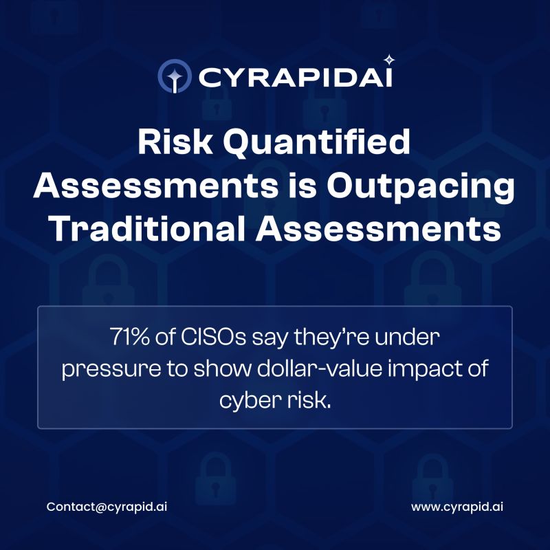 CYRAPID_GenAI's tweet image. Traditional risk assessments fall short of board expectations.
#CISOs need financial-grade #riskquantification to drive decisions, not just reports.

Can your models clearly show business impact?

#CYRAPIDAI #CyberRisk  #RiskManagement #TPRM #InfoSec #Compliance #GRC