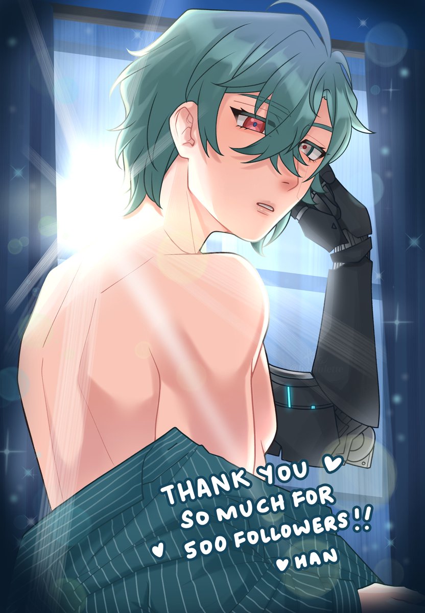hamulette's tweet image. Thank you so much for 500 followers AAAA!! 🥹🩵
It means 500 of you willingly signed up to see me talk about + draw xin LMFAOOO
but fr, thank you for the love & support! To celebrate, I drew 🦾 as that one bradley card from mhyk (as suggested by my friends bc they want moobs)