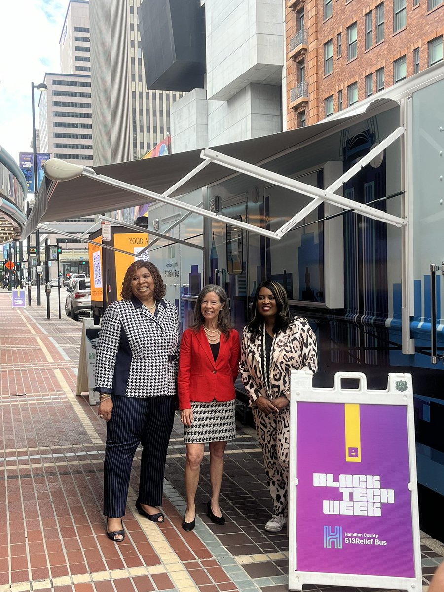 DeniseDriehaus's tweet image. Happy Black Tech Week! Grateful for the opportunity to welcome attendees to @BlackTechWeek this morning. @HamiltonCntyOH is proud to sponsor this powerful gathering that centers Black innovation, tech leadership, and entrepreneurship.