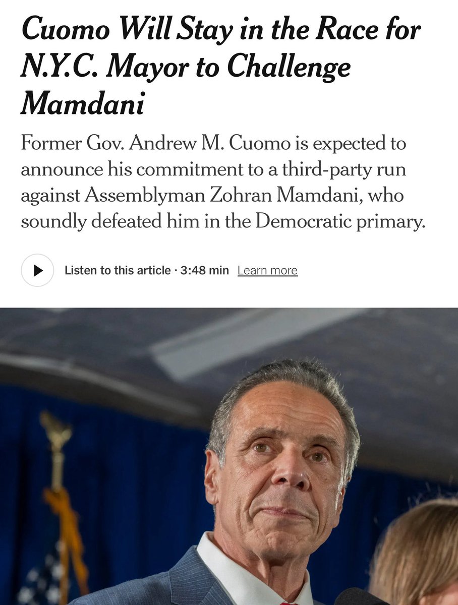 True to form, Andrew Cuomo once again refuses to accept that no means no.