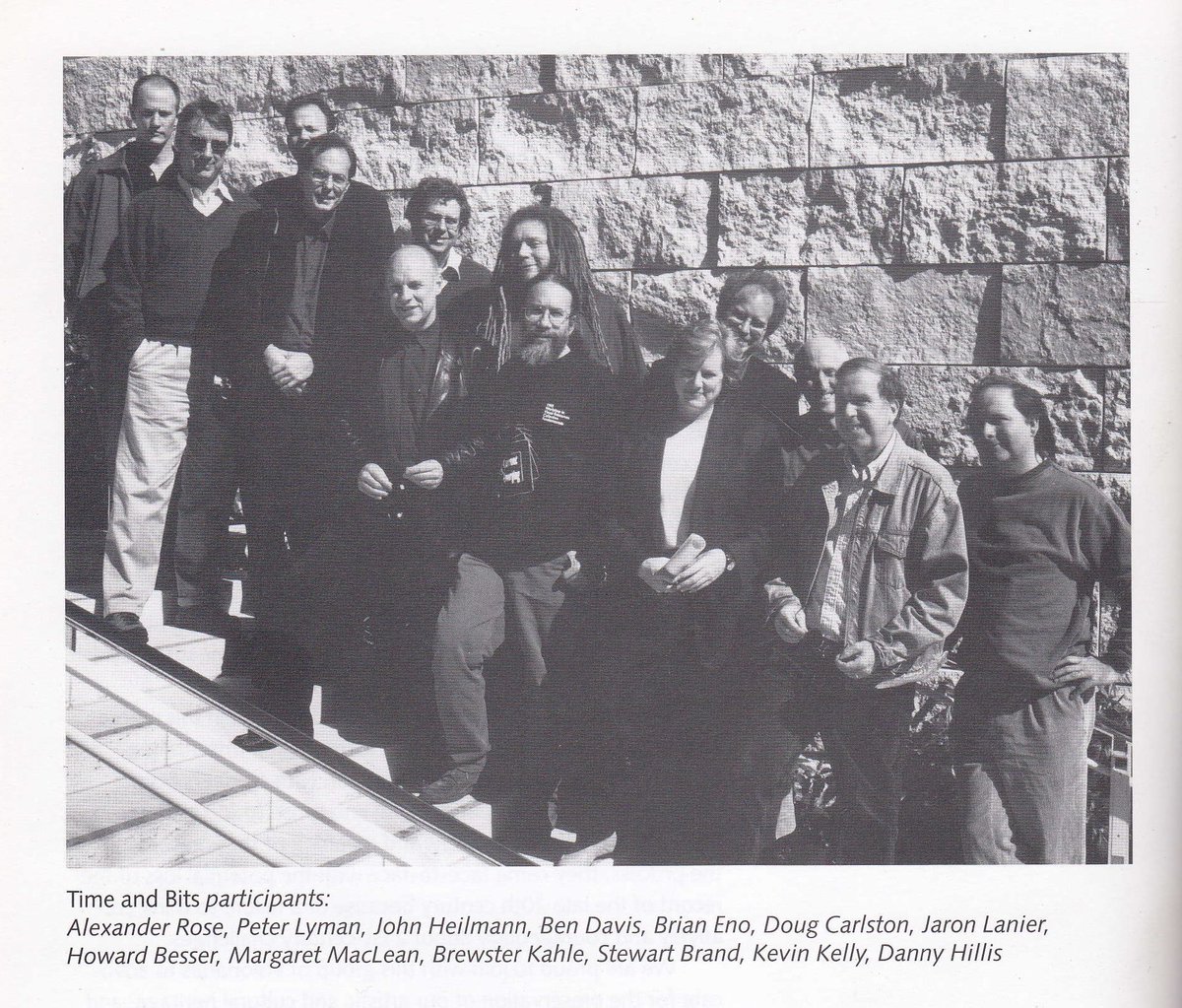 In 01998, The Long Now Foundation, the <a href="/internetarchive/">Internet Archive</a>, and the <a href="/GettyMuseum/">Getty</a> hosted the Time &amp; Bits Conference — a gathering of archivists and technologists to discuss the future prospects of digital archiving.