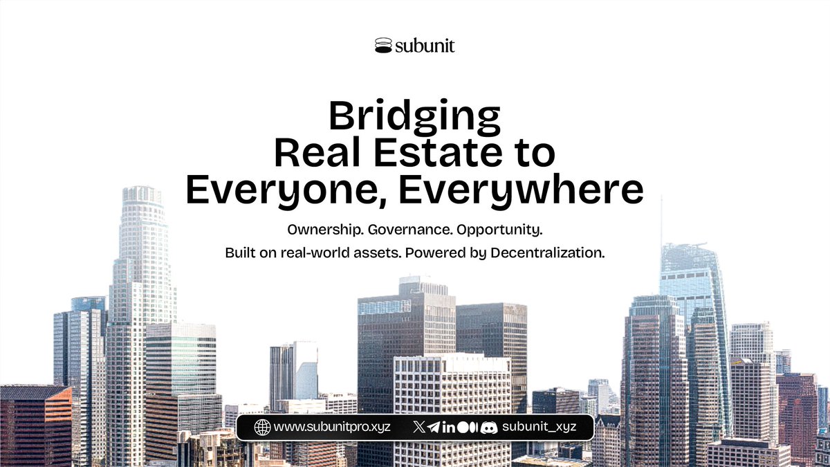 Auwal__Sani's tweet image. Excited to announce my intention to join the Subunit Ambassadorial Program!

Real estate just went onchain with @subunit_xyz

Early stakers in $USDC with bonuses 💰

Wanna be early to something real? This is it:

•Decentralized RWA
•Real rewards
• Real adoption

#subunit #Web3