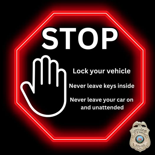 ManassasCityPD's tweet image. Be smart, stay safe: lock your vehicle and never leave it running unattended. 🚗⚠️