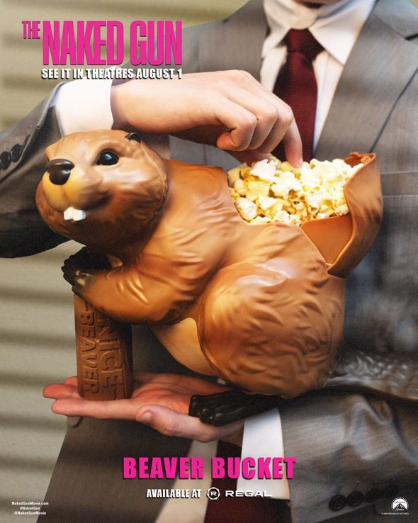 NoodleArtworks's tweet image. &quot;Nice Beaver&quot; #TheNakedGun popcorn bucket is a nice call back to the old films.