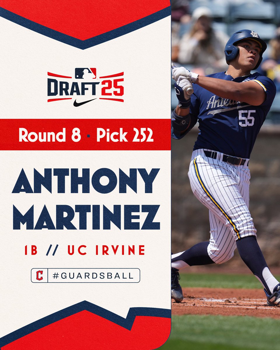 With the 252nd pick in the 2025 MLB Draft, we have selected 1B Anthony Martinez out of UC Irvine. 

#GuardsBall