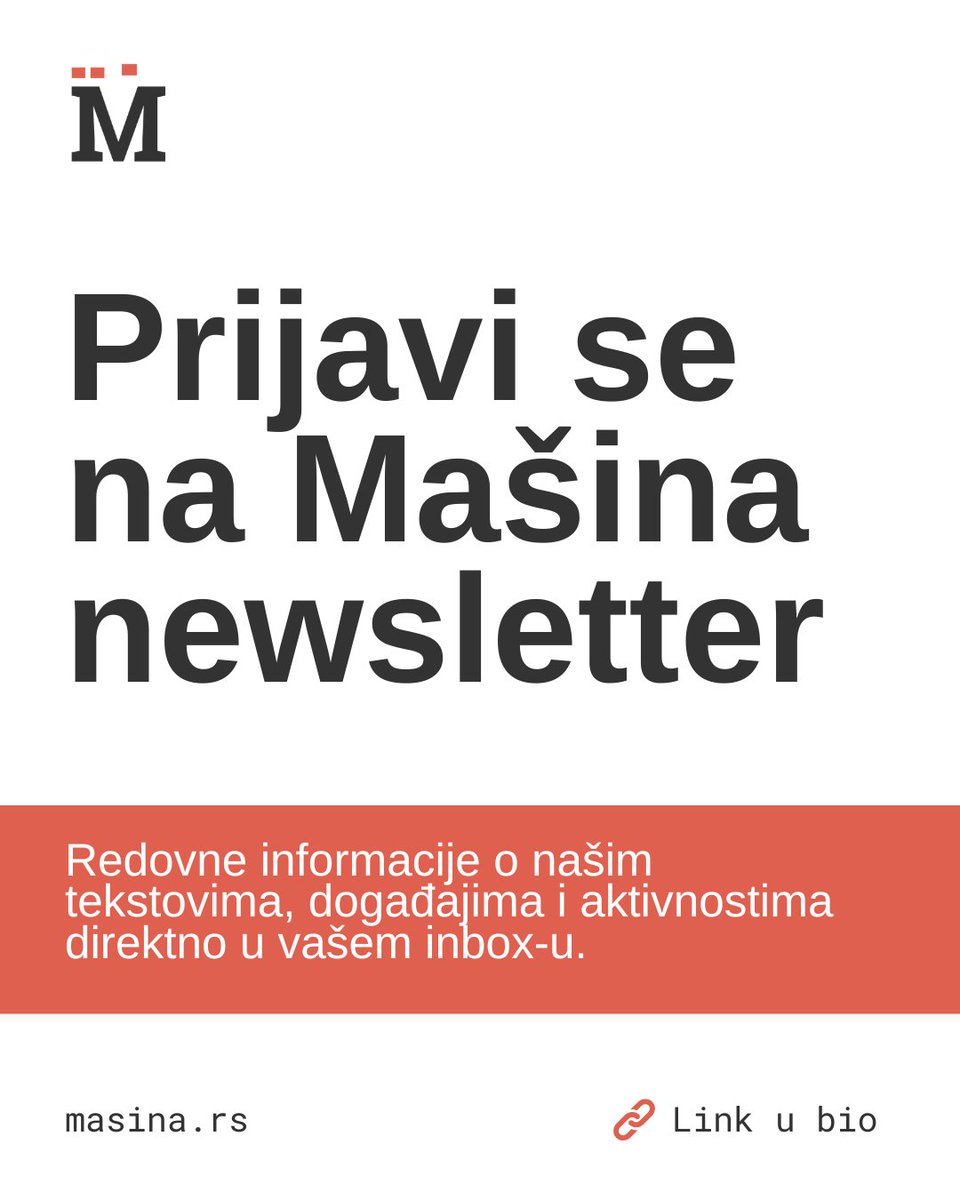 Redovne informacije o našim tekstovima, događajima i aktivnostima direktno u vašem inbox-u.

Prijavi se na Mašina newsletter:
actionnetwork.org/forms/prijavi-…