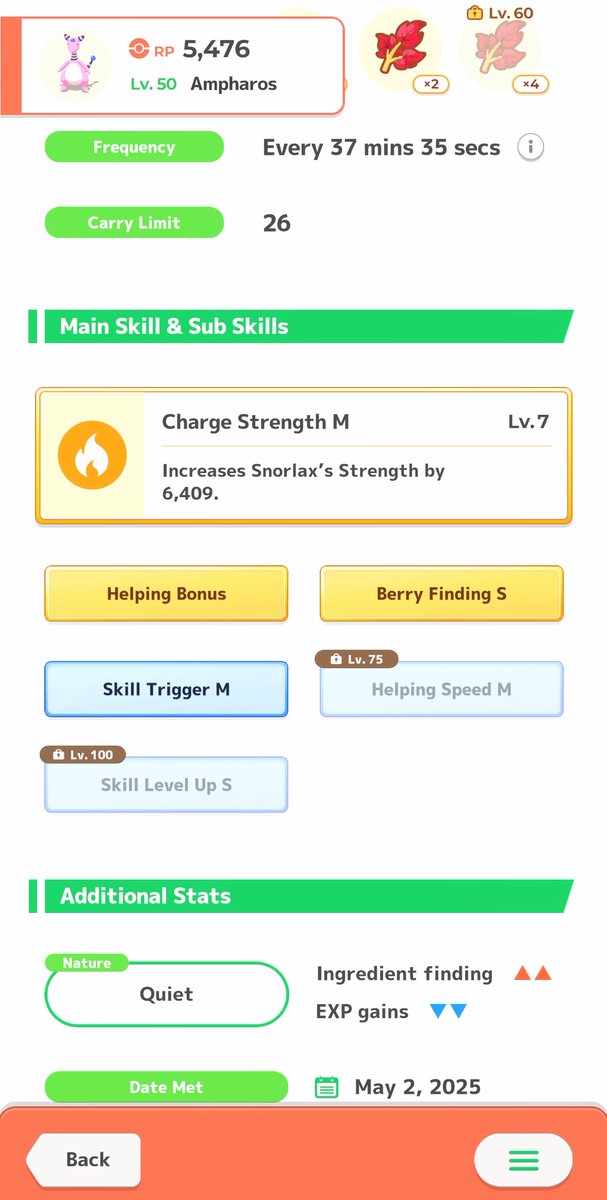 SimplyFir's tweet image. #PokemonSleep2nd Also look at my Ampharos this is a brag post