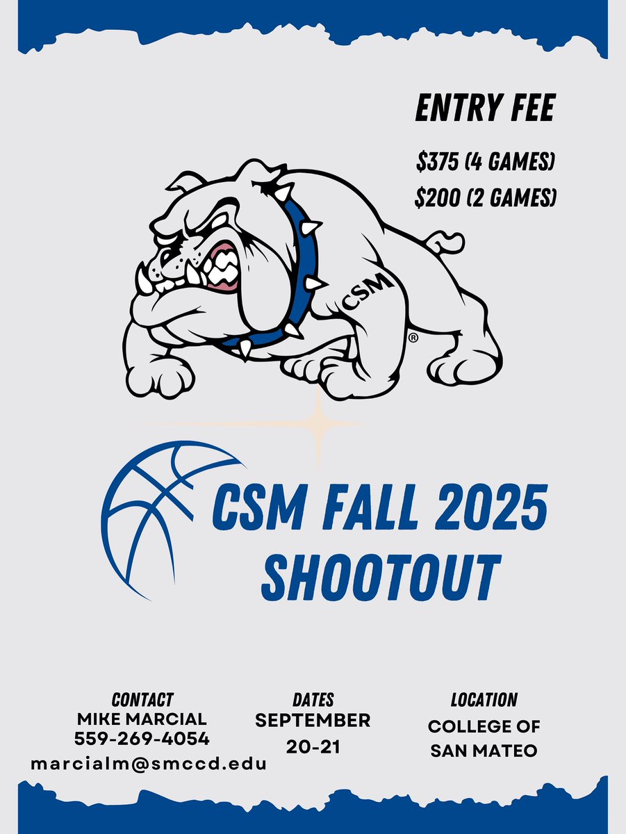 CSM_MBB's tweet image. 4th Annual CSM Fall Shootout will be held September 20-21! We look forward to hosting another fun weekend of hoops!