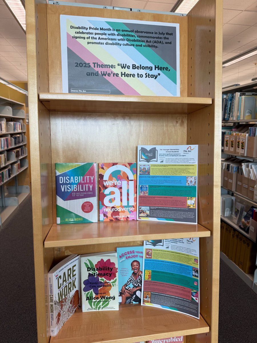 Celebrate Disability Pride Month with The Arc Maryland &amp; Calvert Library in Prince Frederick! Visit to see our Disability Pride Month Book List display. The curated selection is part of our "Together We're Better" Inclusion Education Campaign. Read more at thearcmd.org/programs/twb/