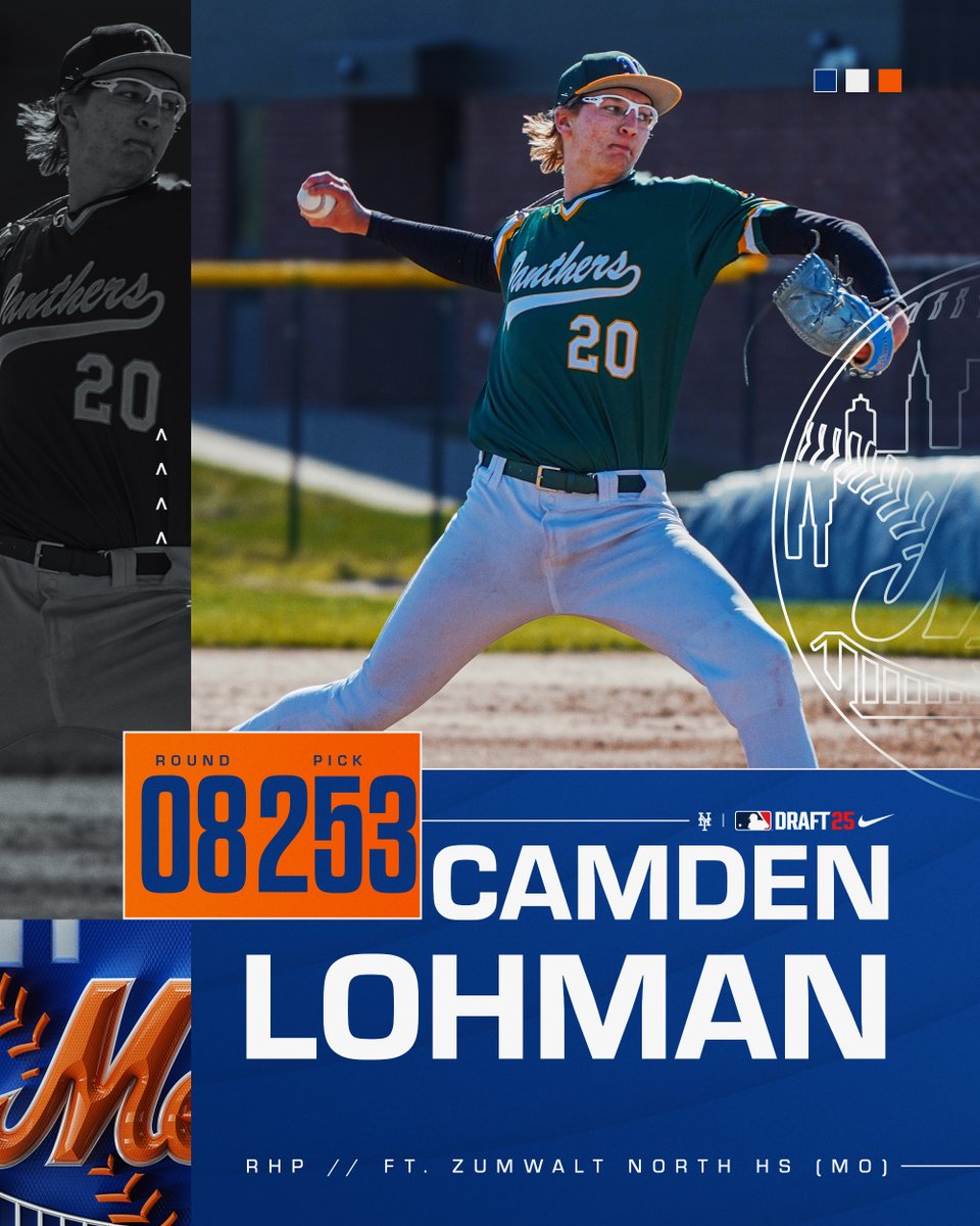 The New York Mets have selected RHP Camden Lohman from Ft. Zumwalt North HS (MO) in the 8th round.