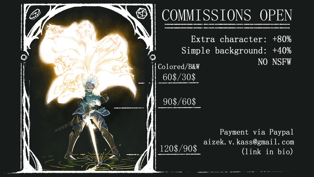 battletailors's tweet image. LOWER CОMMISSION PRICES!
If you've wanted a commission from me, now is the perfect time!
Help me to stay afloat and to have more time to draw my personal art. And to no go back to corporate work!
I'd greatly appreciate any retweets of this, so it can reach more people! 🙏✨✨