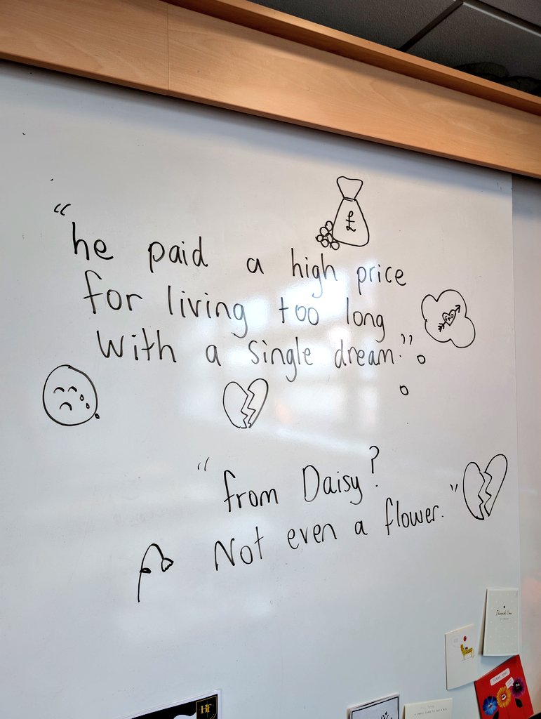 SecondaryEng's tweet image. We reached the end of #Gatsby today. So many twists and turns. So many layers and facets to Gatsby that is only really uncovered in chapter 9 that the film doesn't do justice! More students preferred the novel ending to the film! WIN! 🙏✨ #reading