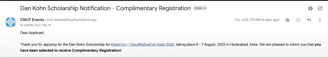 nitin__twts's tweet image. I got the Dan Kohn Scholarship.
I&apos;ll be attending KubeCon&apos;25 on 6-7 August 2025.
How many of u r going ?