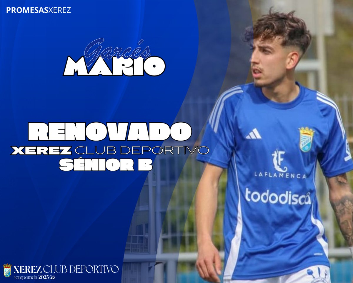 XerezCantera's tweet image. ๐ข ๐ข๐๐๐๐๐๐ | Mario Garcรฉs formarรก parte del #XerezB en la 25/26
โฝ๏ธ El jugador renueva su compromiso con el filial azulino
#PromesasXerez