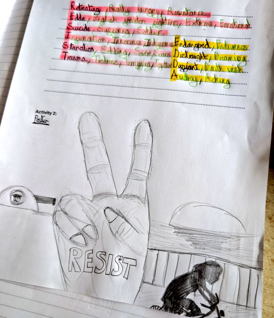 SecondaryEng's tweet image. My other year 7 class finished RESIST today... V FOR VICTORY ✌️🕊️. Students chose from a front cover revamp or writing the first paragraph of the sequel - I love that many students opted for writing for pleasure 🤩🙏✨ #teamenglish #literacy #youngwriters