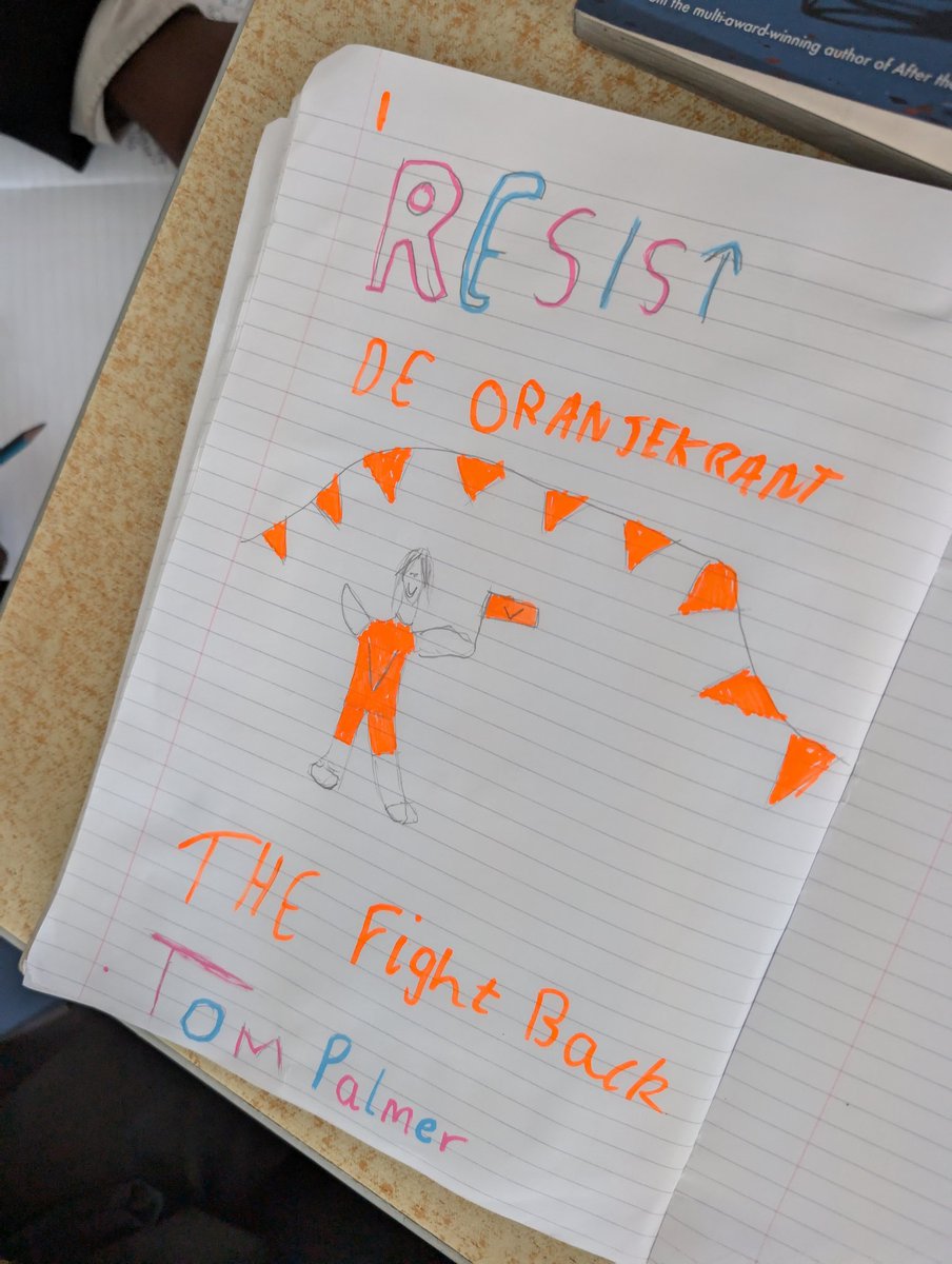 SecondaryEng's tweet image. My other year 7 class finished RESIST today... V FOR VICTORY ✌️🕊️. Students chose from a front cover revamp or writing the first paragraph of the sequel - I love that many students opted for writing for pleasure 🤩🙏✨ #teamenglish #literacy #youngwriters