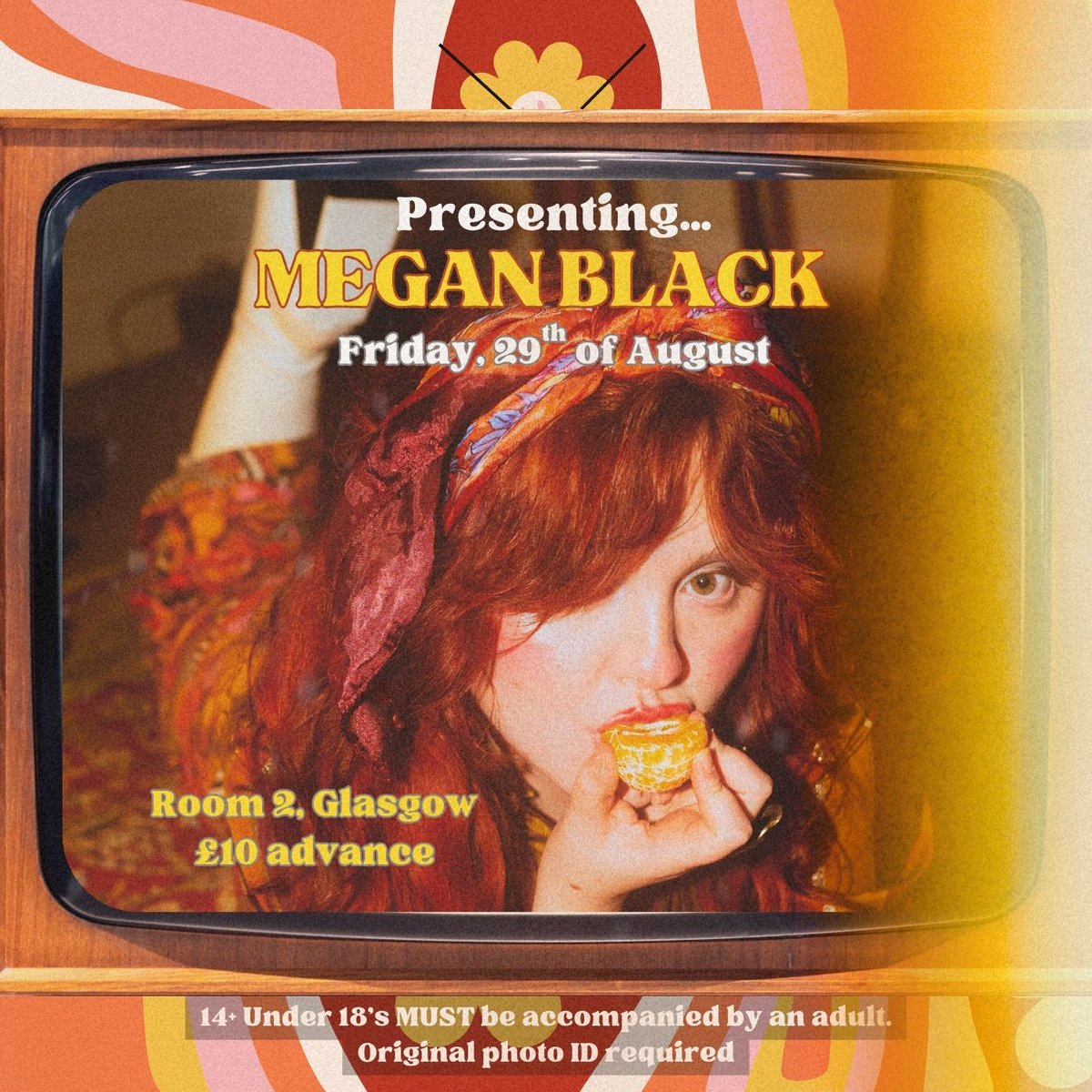 Room 2 Glasgow (@room2glasgow) on Twitter photo Fri 29/8 <a href="/meganblackmusic/">Megan Black</a>
New single, ‘Clementine’, launch gig! Support TBA.
<a href="/eventbrite/">Eventbrite</a> 🎟 eventbrite.co.uk/e/megan-black-…
14+. Under 18's MUST be accompanied by a responsible adult. Original photo ID required - driving licence (full or provisional), passport or Young Scot card. Fri 29/8 <a href="/meganblackmusic/">Megan Black</a>
New single, ‘Clementine’, launch gig! Support TBA.
<a href="/eventbrite/">Eventbrite</a> 🎟 eventbrite.co.uk/e/megan-black-…
14+. Under 18's MUST be accompanied by a responsible adult. Original photo ID required - driving licence (full or provisional), passport or Young Scot card.