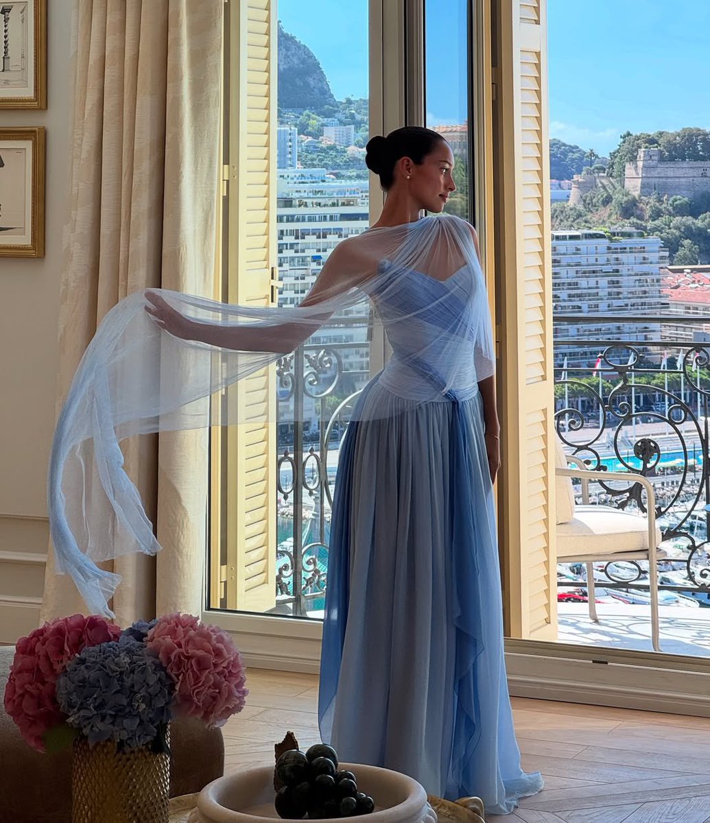 scorpiomuse's tweet image. alexandra saint mleux in a custom guerinparis grace kelly &quot;to catch a thief&quot; 1955 inspired dress ✮⋆˙